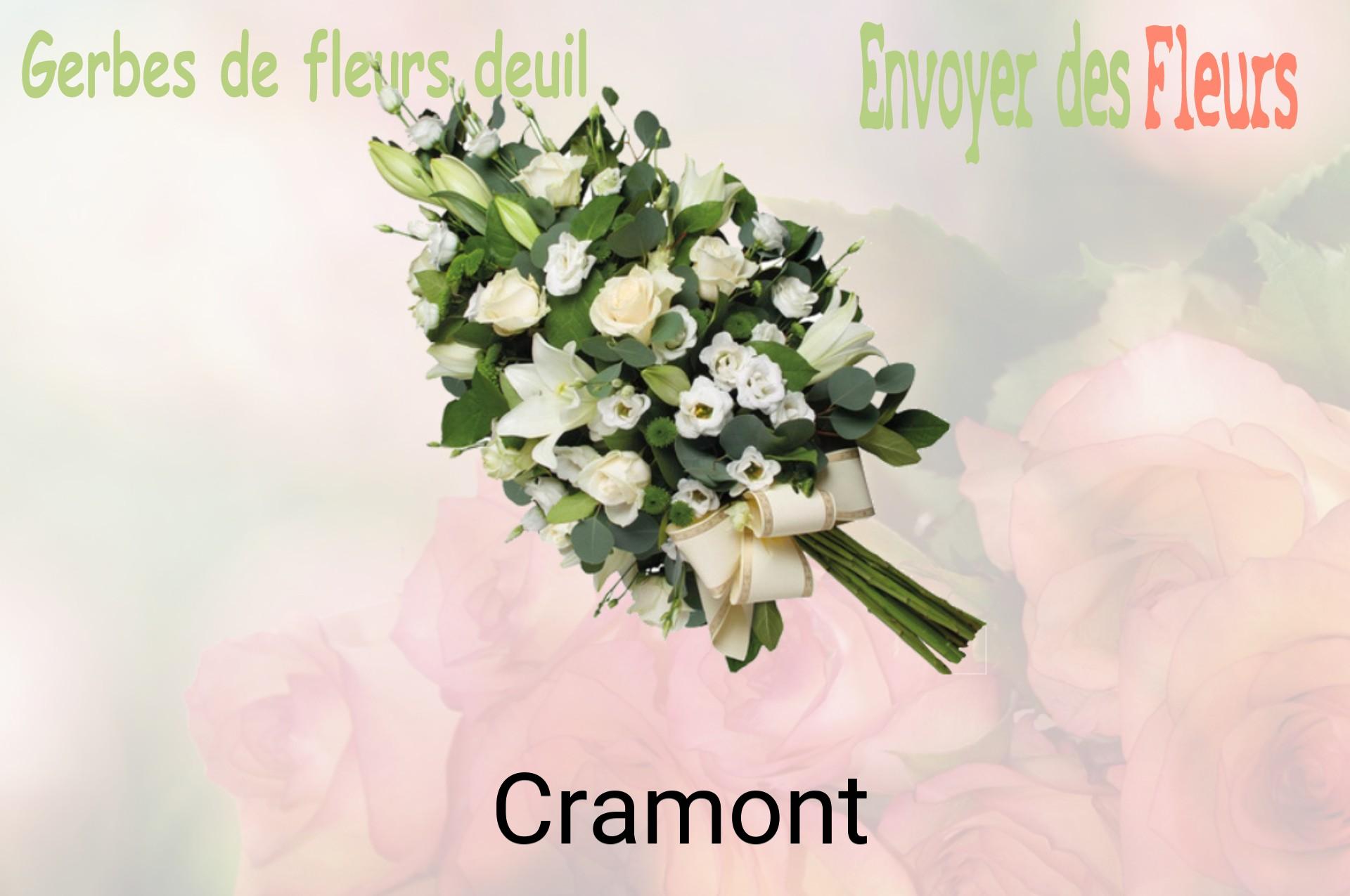 Gerbe de fleurs de deuil livrée à Cramont